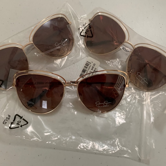 Lot 3 Jessica Simpson Aviator Gold Sunglasses New with Tags - Picture 1 of 5